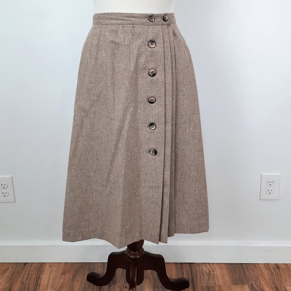 Vtg 70s wool button midi skirt - Newsport brand - Picture 6 of 12